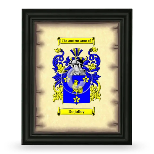 De jolley Coat of Arms Framed - Black